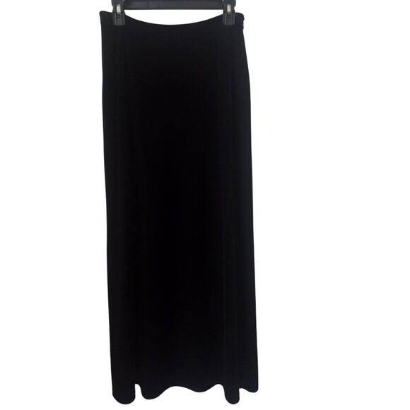 Vintage Scott McClintock Velvet Maxi Skirt Black Women's 10 Side Zip C10.1 - Picture 2 of 8